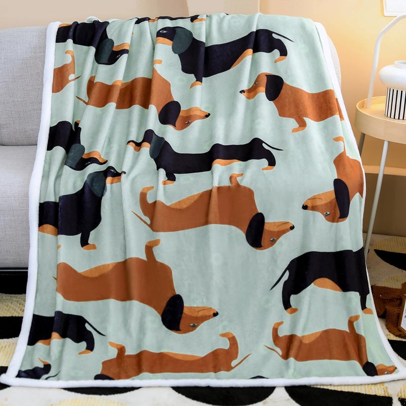 Famitile Dachshund Blanket, Weiner Dog Blankets, Weiner Dog Gifts for Women, Dachshund Stuffed Animal Pattern Blanket for Dogs Lovers (Dachshund 1, 47" x 60") - Image 1
